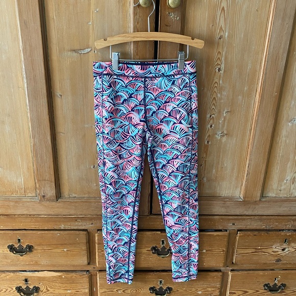 Lilly Pulitzer Other - Lilly Pulitzer Girl’s Luxletic Leggings size L (8-10) Pink, Aqua and navy.
